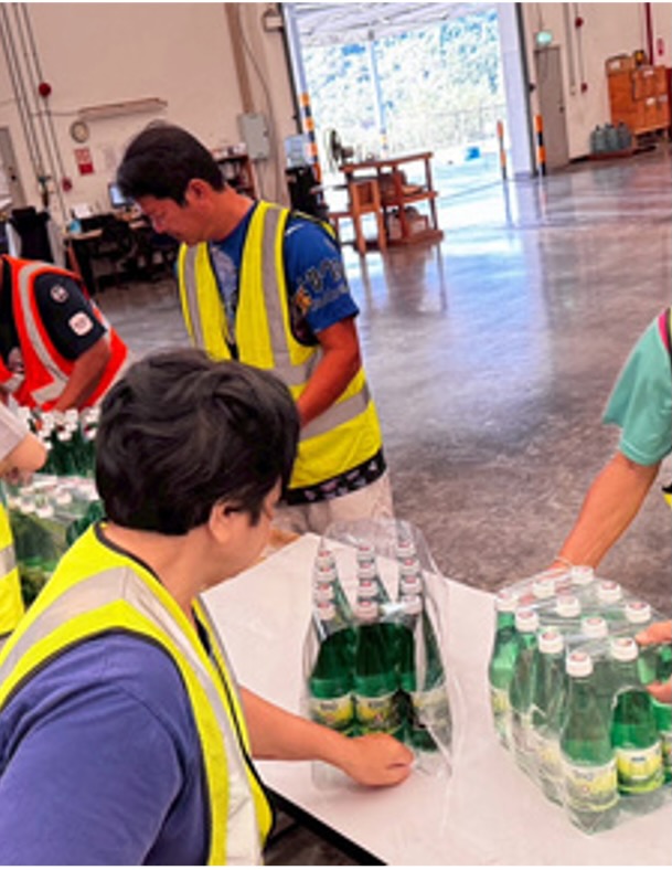 Team working in warehouse